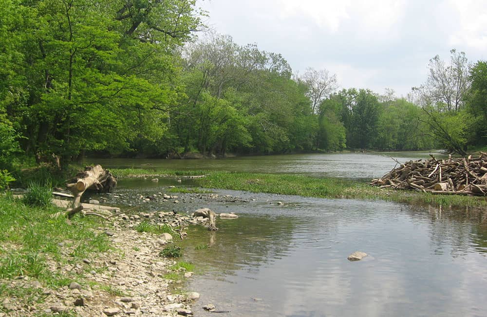 Forks of the Wabash River in Huntington, Indiana. Photo by Wikimedia.