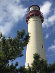 Cape May lighthouse. Established in 1859. Height: 157.5 feet. Steps: 199. Photo by Emsgr / Wikimedia.